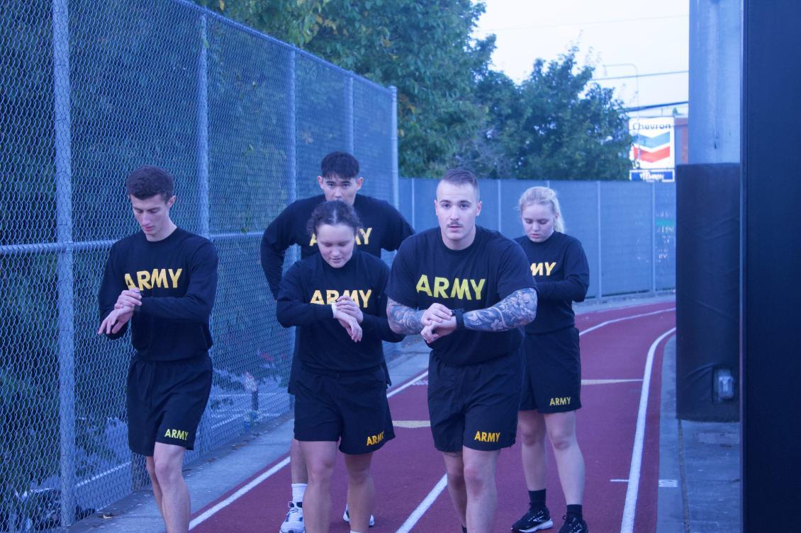 Cadets starting a timed run