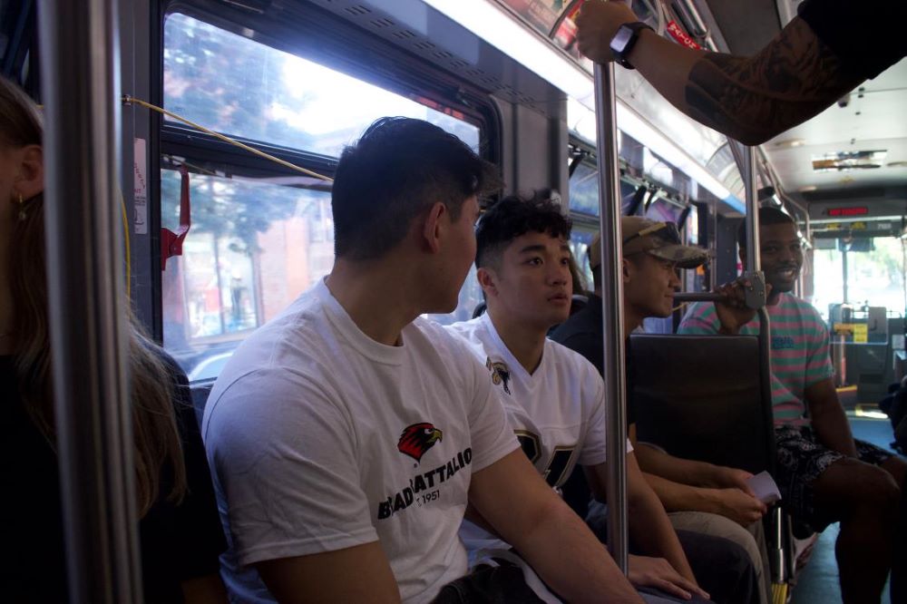 Cadets on metro bus