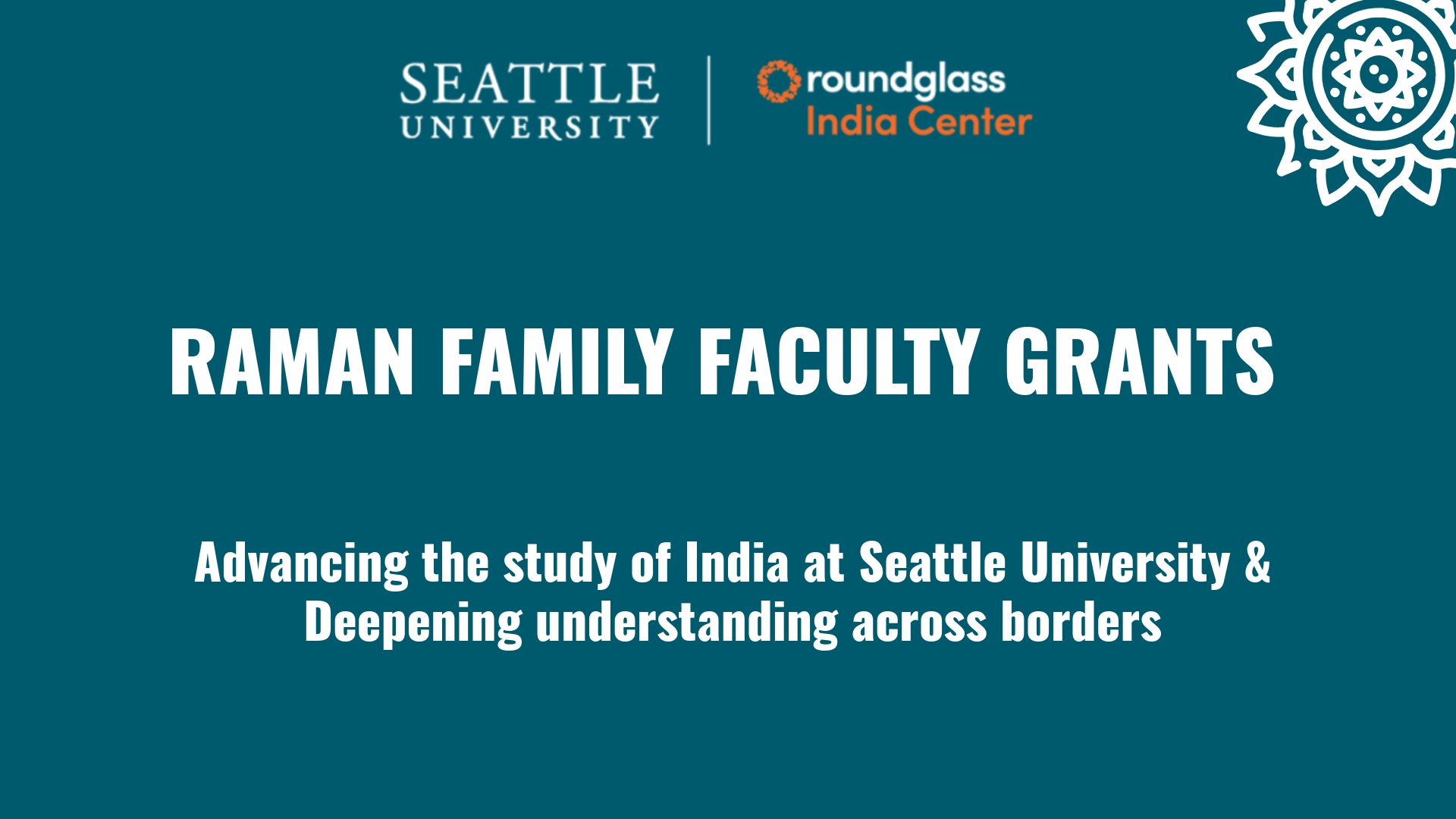 Header advertising the Raman Family Faculty Grants