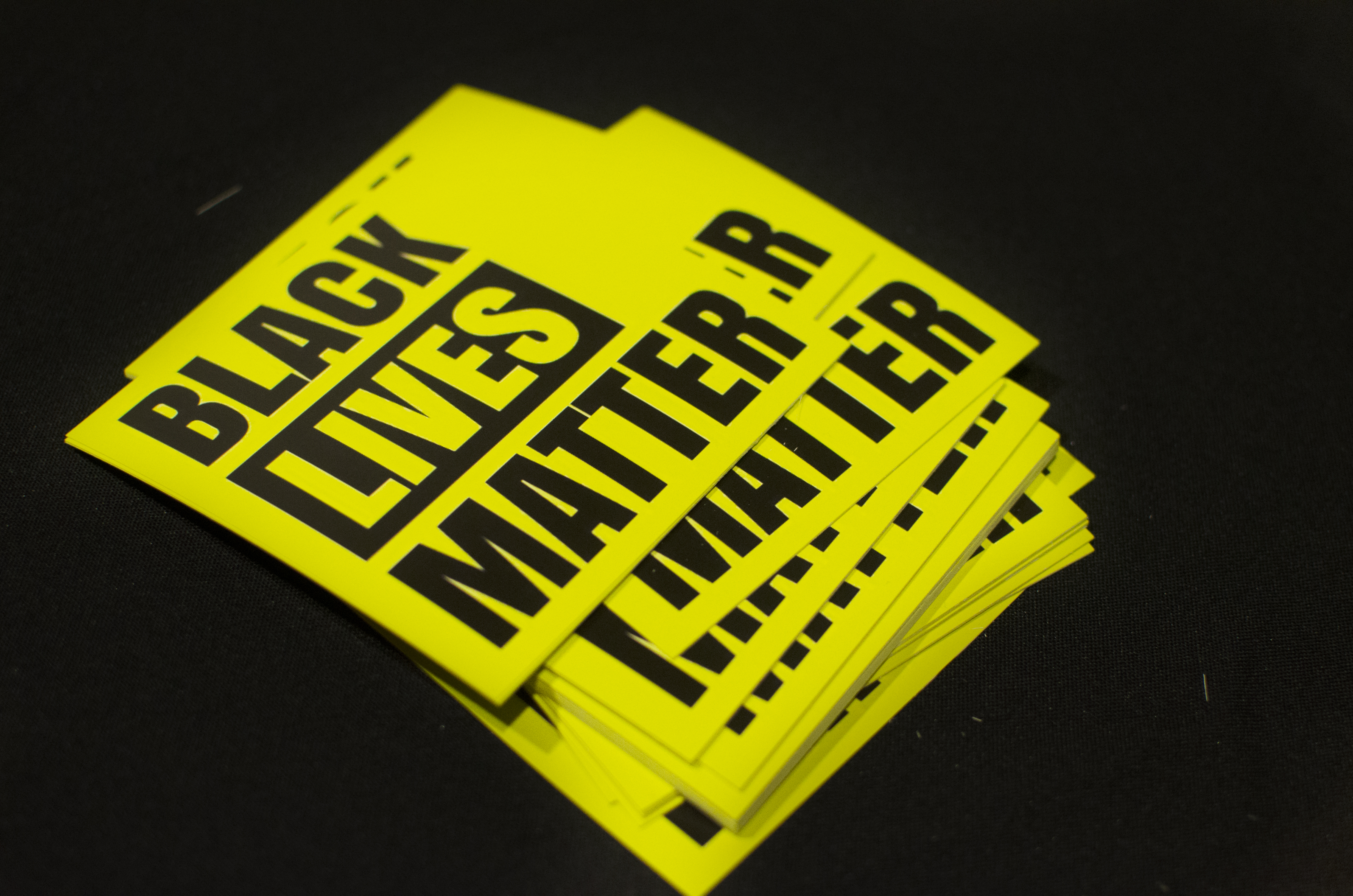 A stack of cards that say Black Lives Matter