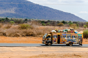 Bus in Desert