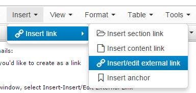 insert edit external link