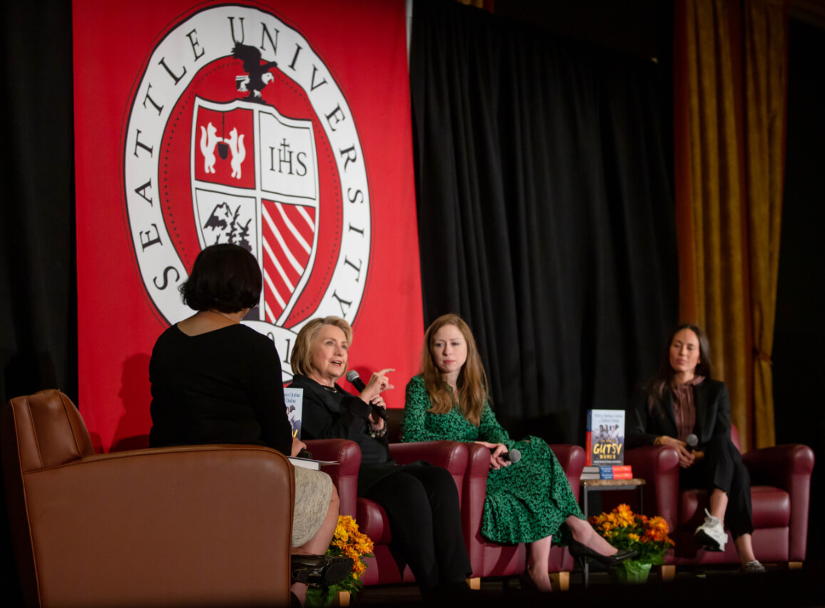 Hillary and Chelsea Clinton at Seattle University