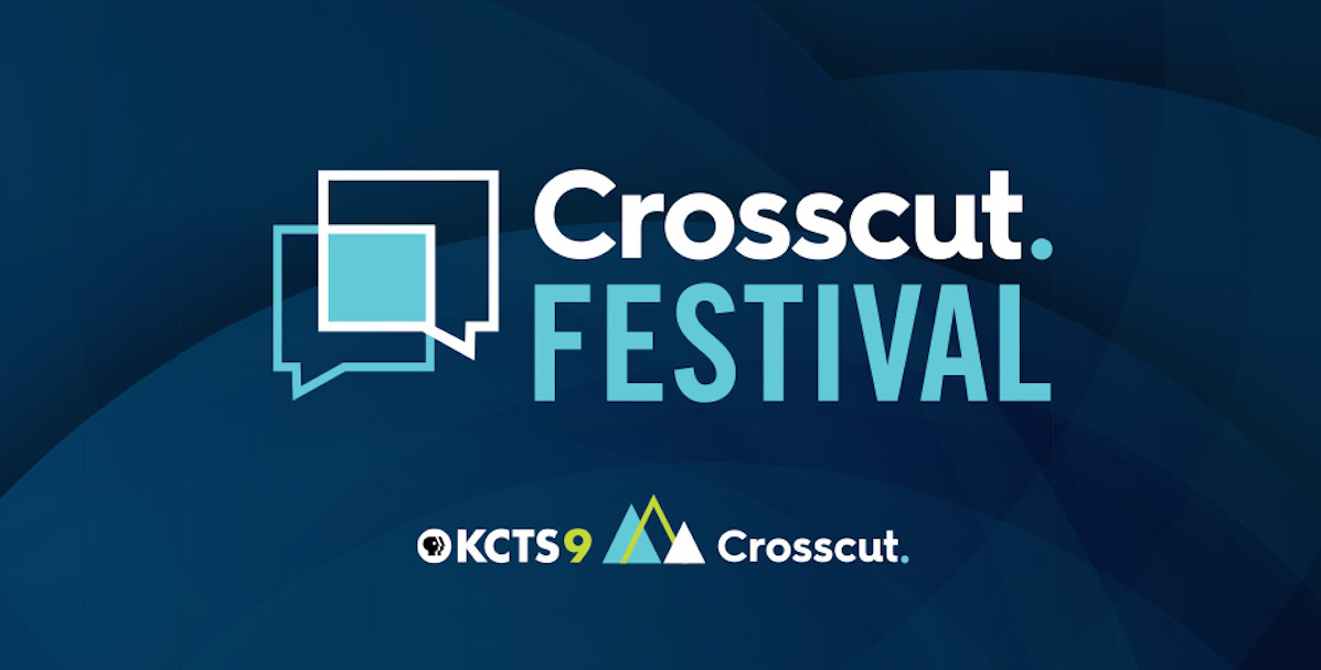 Graphic showcasing through text mostly the Crosscut Festival logo and sponsors.
