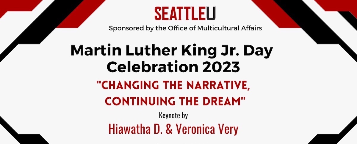 Poster featuring MLK Celebration information.