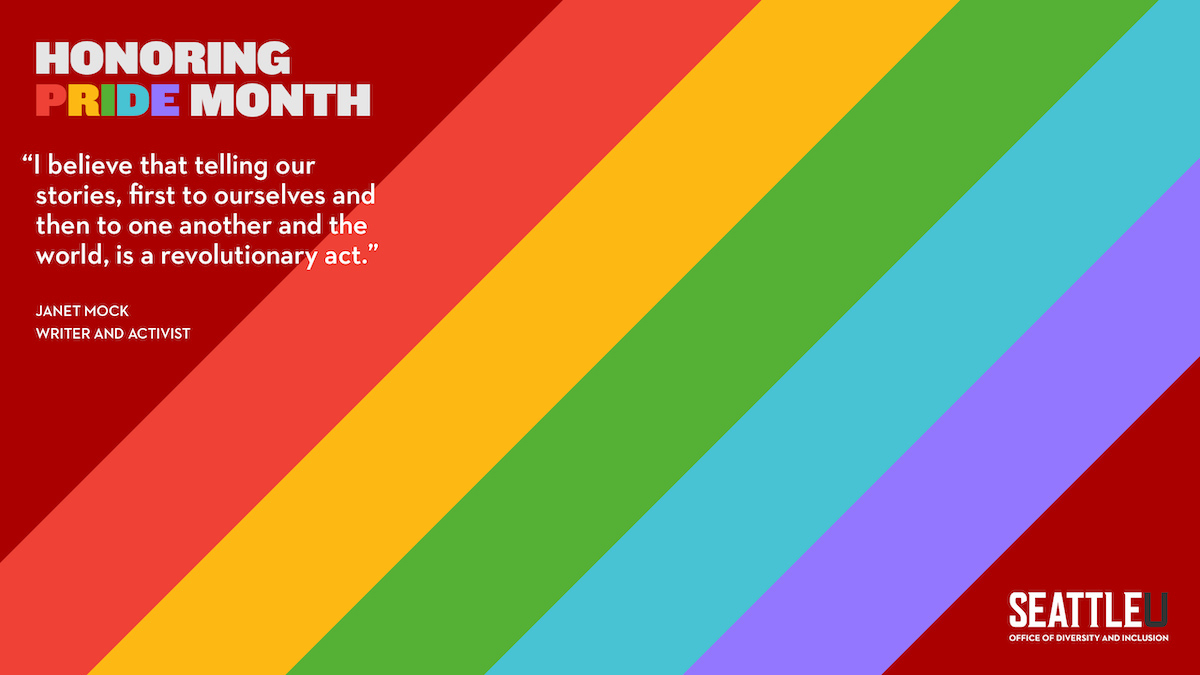 a graphic in celebration of Pride Month
